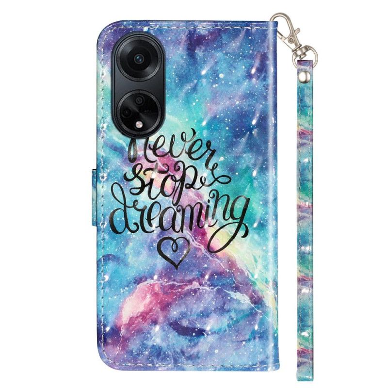 Lederhüllen Oppo A98 5g Never Stop Dreaming With Strap