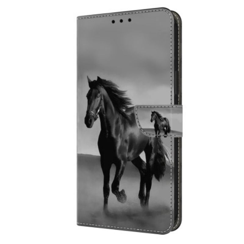 Lederhüllen Oppo A98 5g Schwarzes Pferd