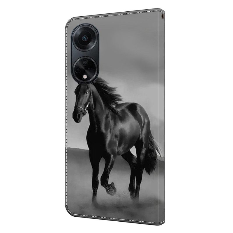 Lederhüllen Oppo A98 5g Schwarzes Pferd