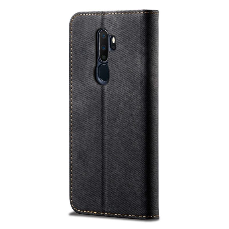 Flip Case Oppo A9 2020 Schwarz Jeansstoff