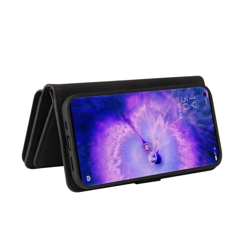 Flip Case Für Oppo Find X5 Pro Multifunktionaler Kartenhalter