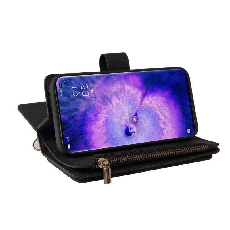 Flip Case Für Oppo Find X5 Pro Multifunktionaler Kartenhalter