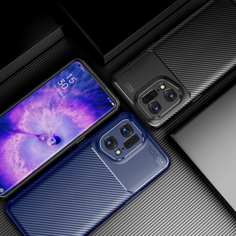 Hülle Für Oppo Find X5 Pro Gebürstete Kohlefaser