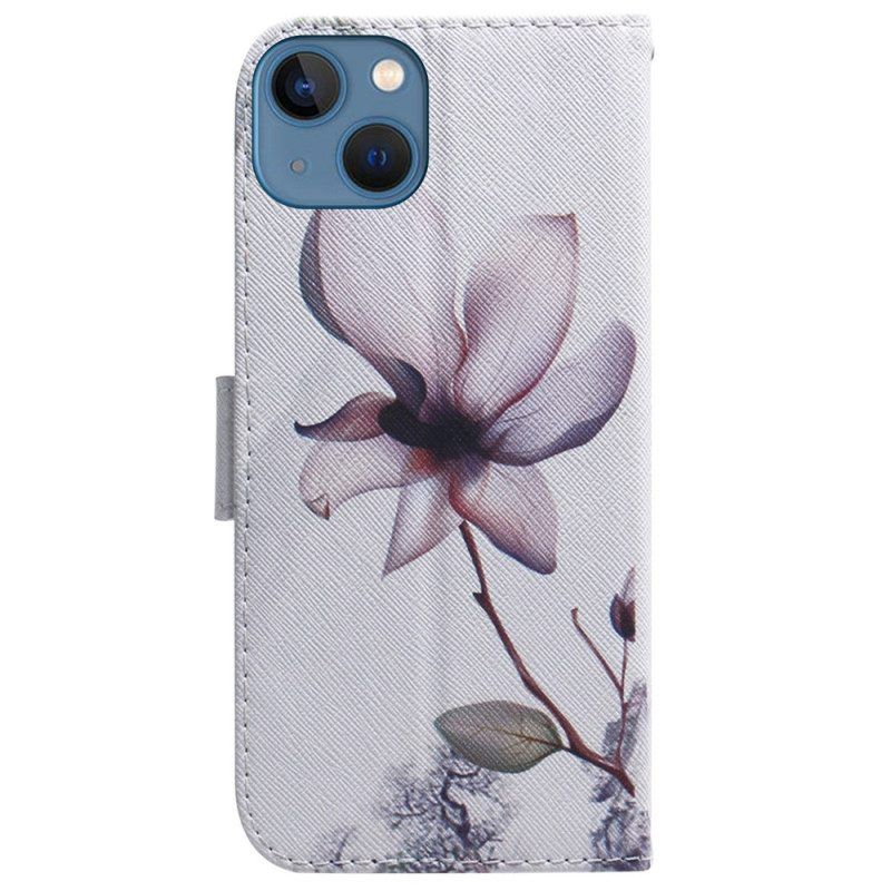 Lederhüllen Für iPhone 15 Alte Rosenblüte