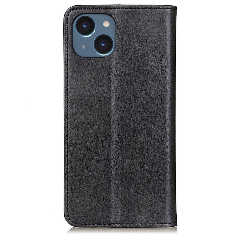 Schutzhülle Für iPhone 15 Flip Case Spaltleder