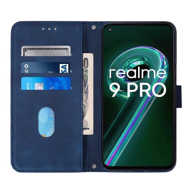 Lederhüllen Für Realme 9 Pro 5G Pyramidenleder-effekt