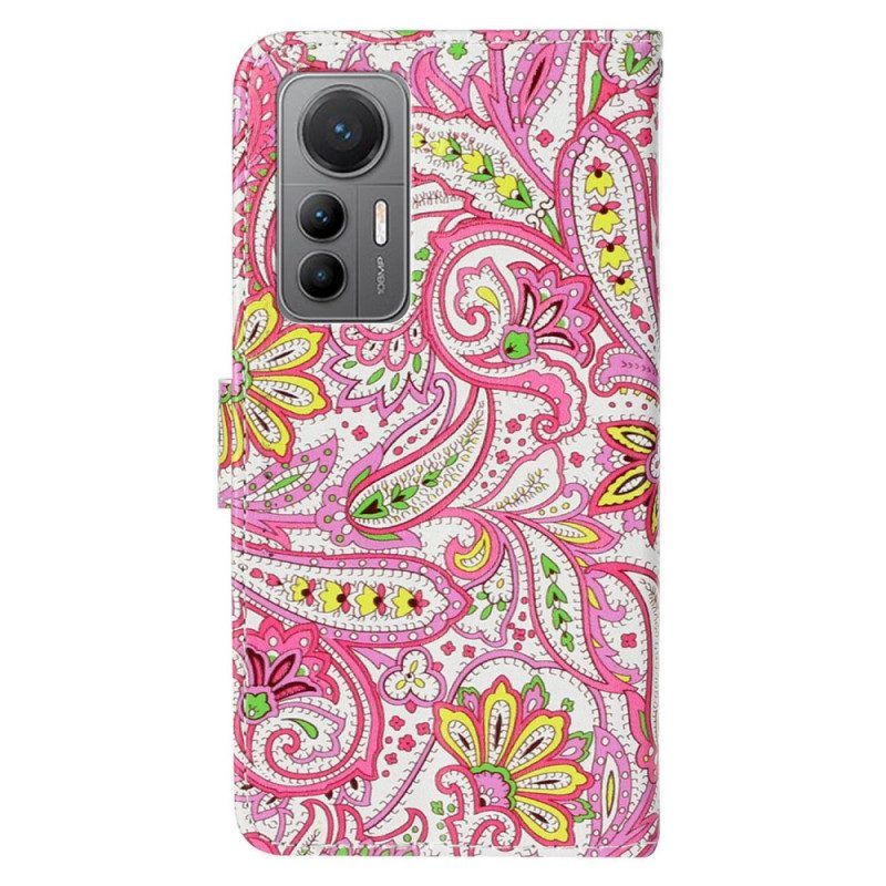 Flip Case Für Xiaomi 12 Lite Mit Kordel Riemchen-paisley-muster