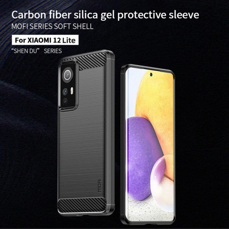 Handyhülle Für Xiaomi 12 Lite Mofi Gebürstete Kohlefaser