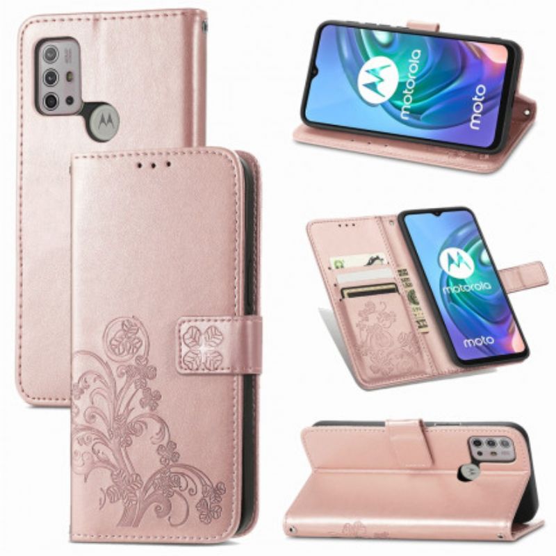 Lederhüllen Moto G30 / G10 Handyhülle Asiatische Blumen