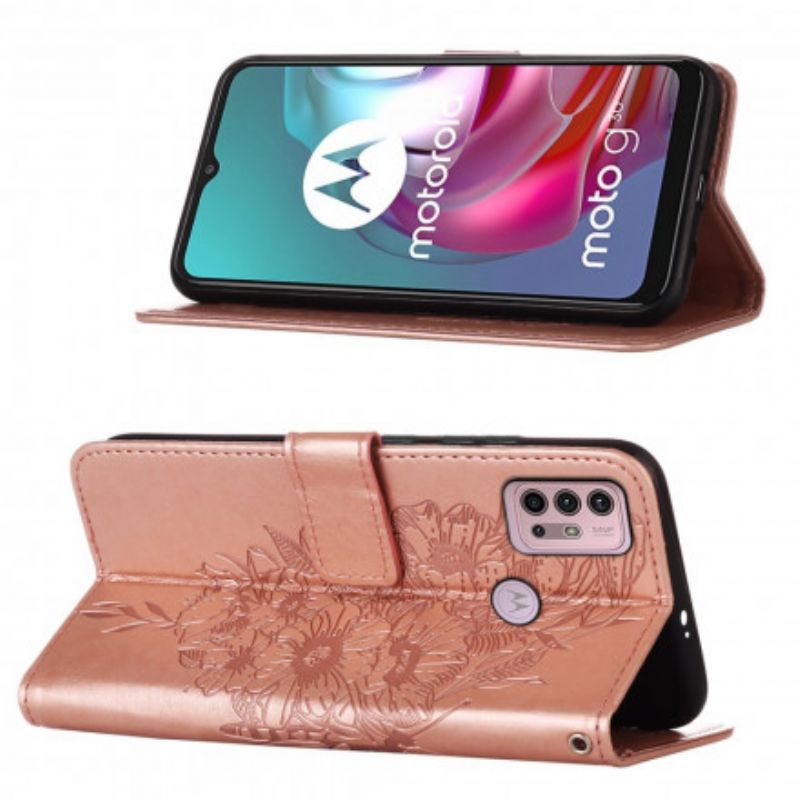 Lederhüllen Moto G30 / G10 Schmetterlingsdesign