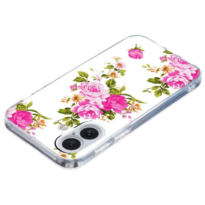 Hülle Für iPhone 16 Rosa Blumen