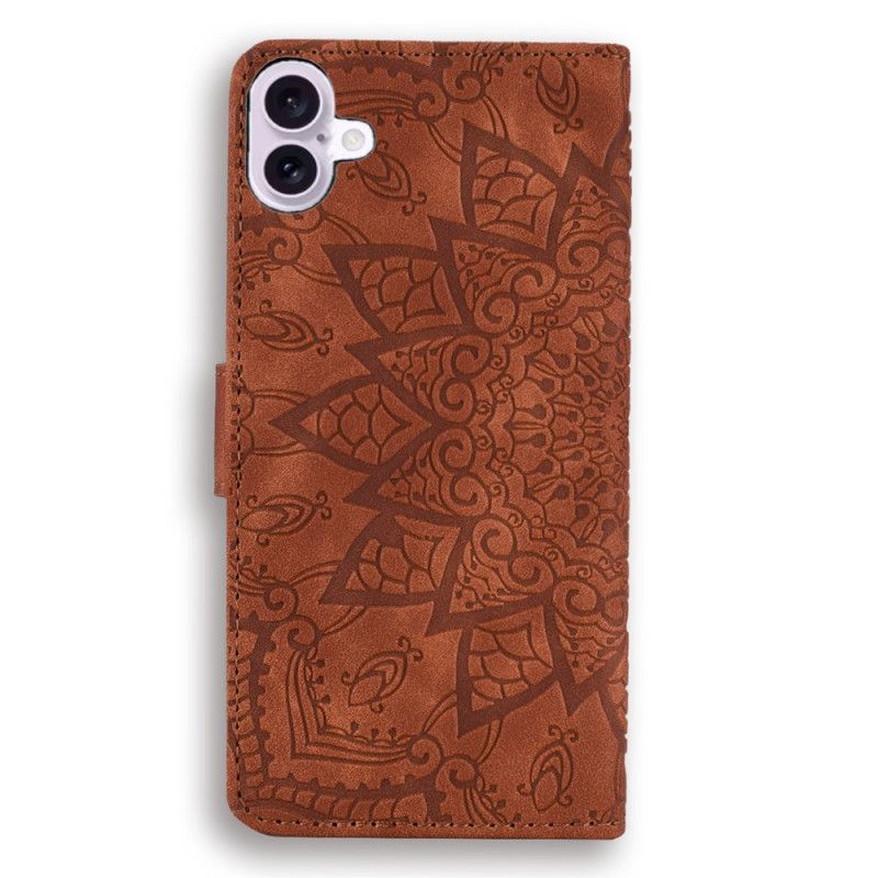 Lederhüllen Für iPhone 16 Mandala-wildleder-effekt