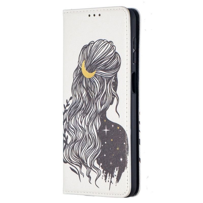 Flip Case Samsung Galaxy A12 Hübsches Haar