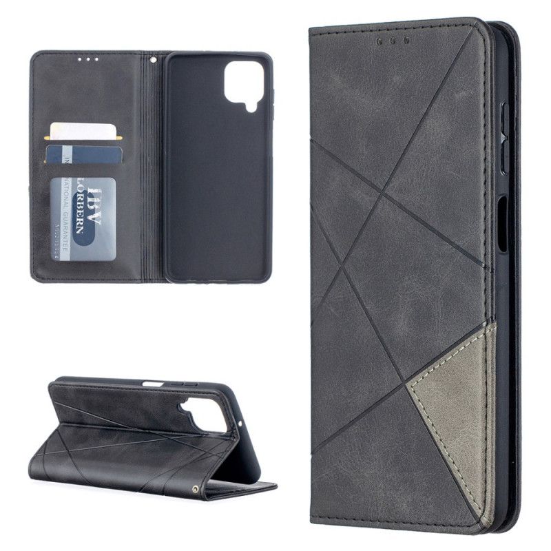 Flip Case Samsung Galaxy A12 Schwarz Handyhülle Künstlerstil