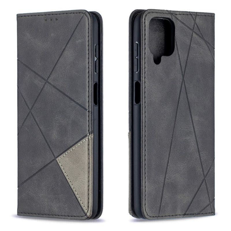 Flip Case Samsung Galaxy A12 Schwarz Handyhülle Künstlerstil