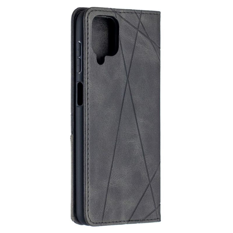 Flip Case Samsung Galaxy A12 Schwarz Handyhülle Künstlerstil