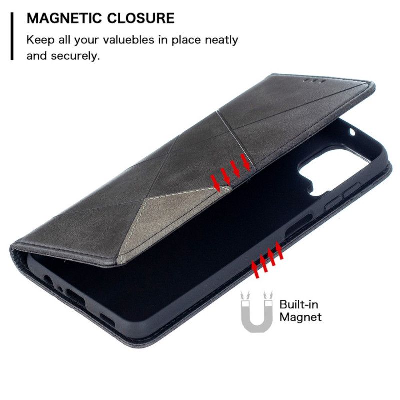 Flip Case Samsung Galaxy A12 Schwarz Handyhülle Künstlerstil