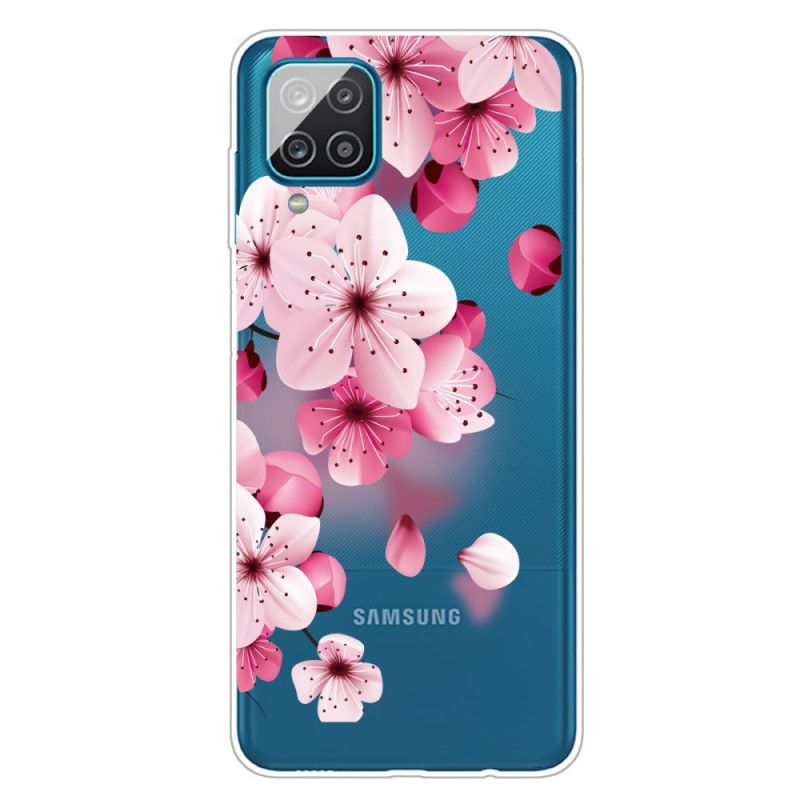 Hülle Samsung Galaxy A12 Kleine Rosa Blüten