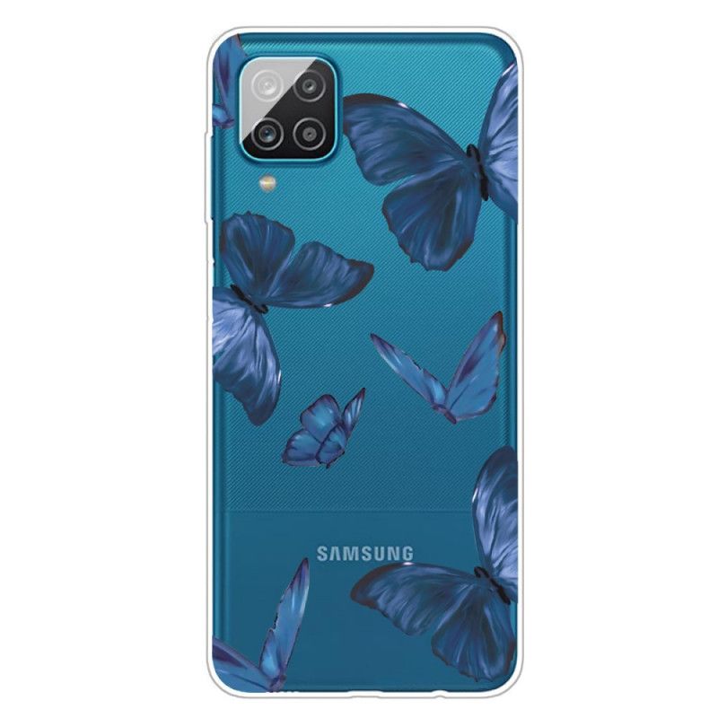 Hülle Samsung Galaxy A12 Pink Wilde Schmetterlinge