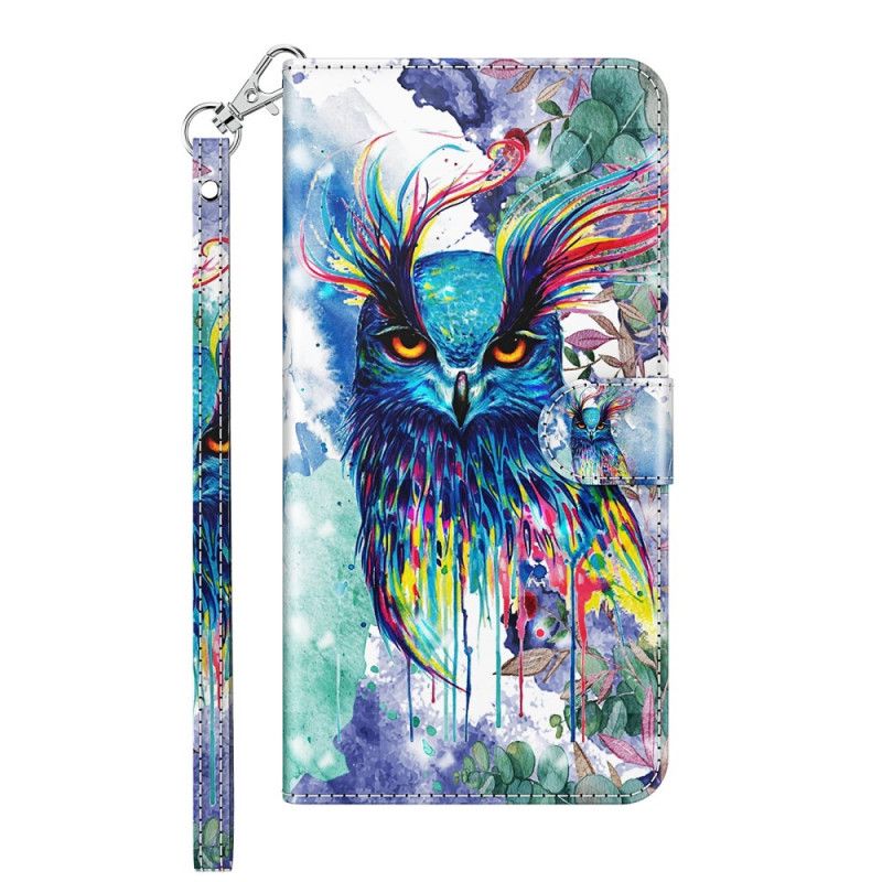 Lederhüllen Für Samsung Galaxy A12 Aquarellvogel