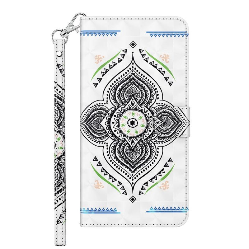 Lederhüllen Samsung Galaxy A12 Lichtpunkte Mandala Mit Riemen