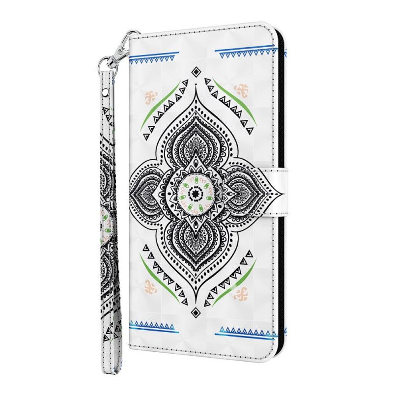 Lederhüllen Samsung Galaxy A12 Lichtpunkte Mandala Mit Riemen