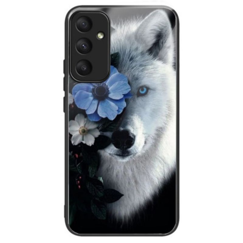 Hülle Samsung Galaxy A55 5g Wolfsblumenmuster Aus Gehärtetem Glas