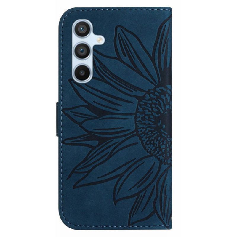 Lederhüllen Samsung Galaxy A55 5g Handyhülle Sonnenblume Mit Riemen