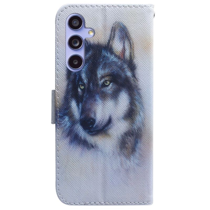 Lederhüllen Samsung Galaxy A55 5g Wolf-aquarell