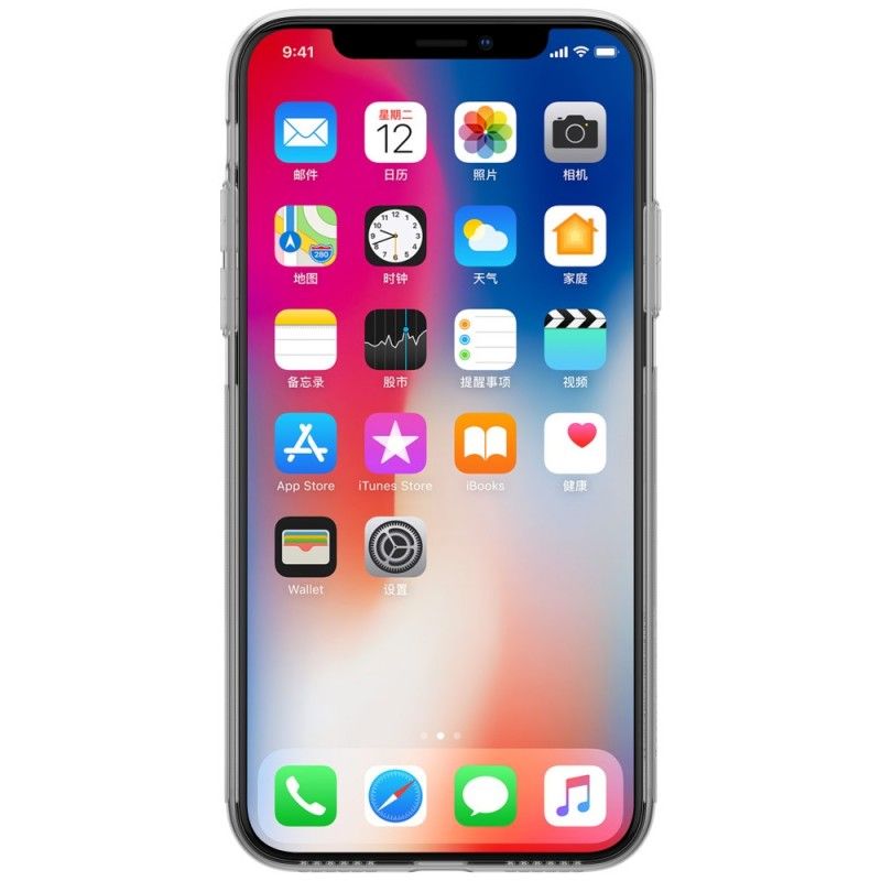 Hülle iPhone XS Schwarz Transparenter Nillkin