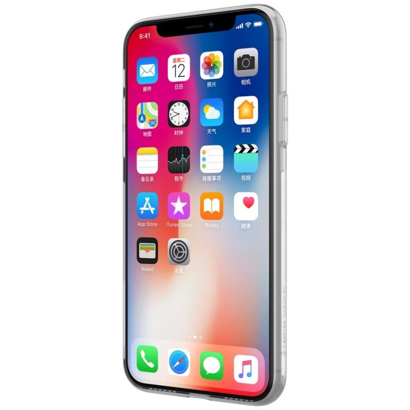 Hülle iPhone XS Schwarz Transparenter Nillkin