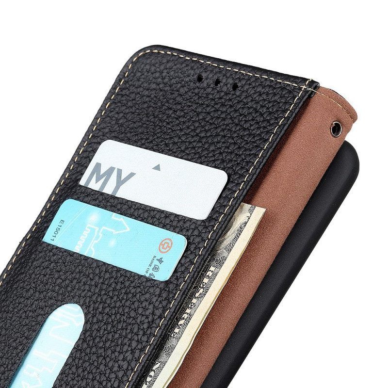 Flip Case Für Samsung Galaxy M33 5G Khazneh Litschi-leder