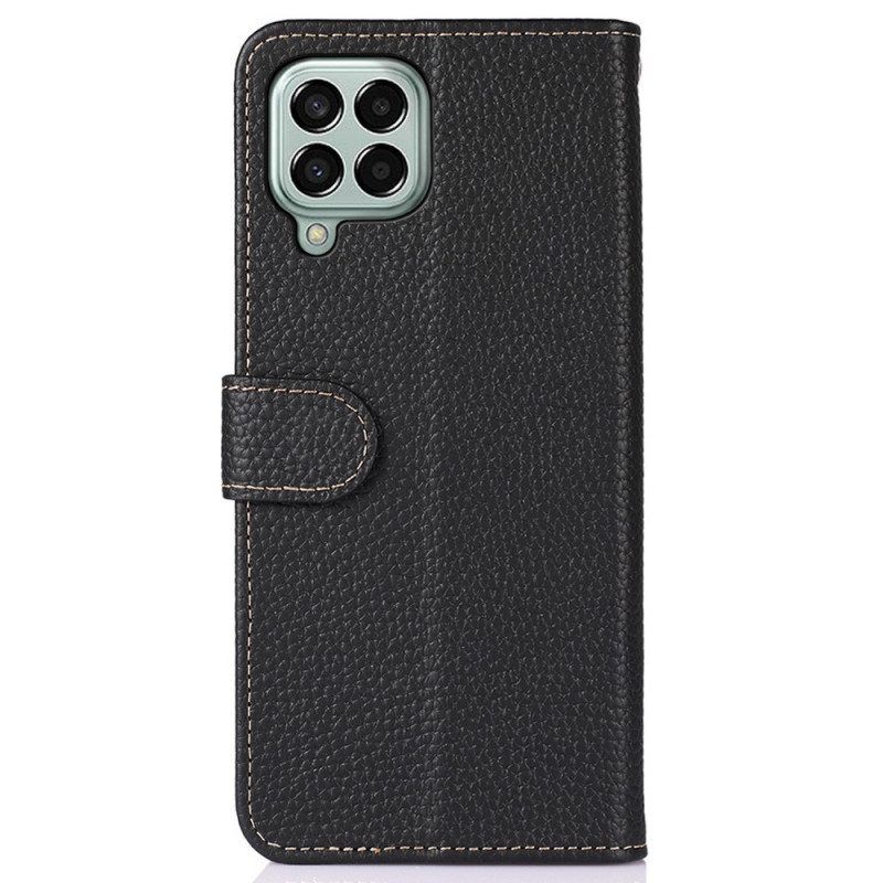 Flip Case Für Samsung Galaxy M33 5G Khazneh Litschi-leder