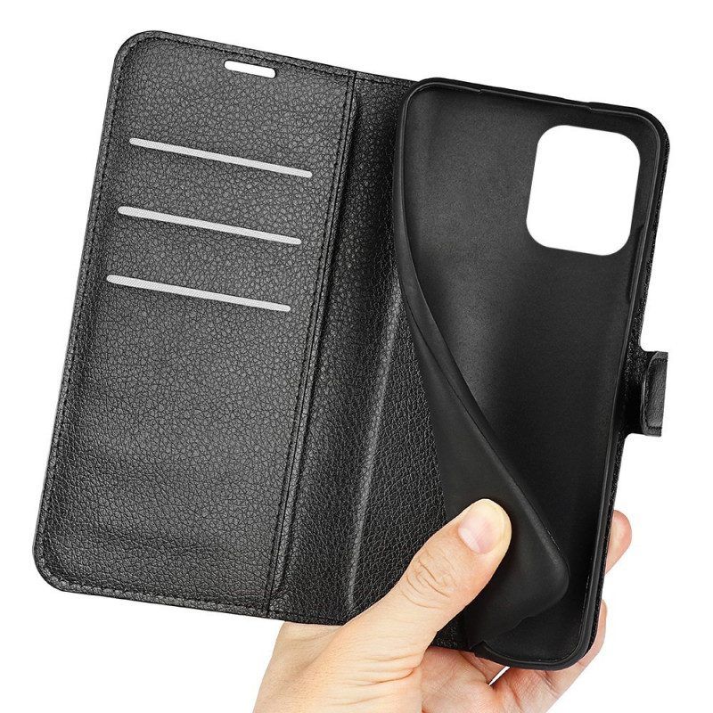 Flip Case Für Samsung Galaxy M33 5G Litschi-leder-stil