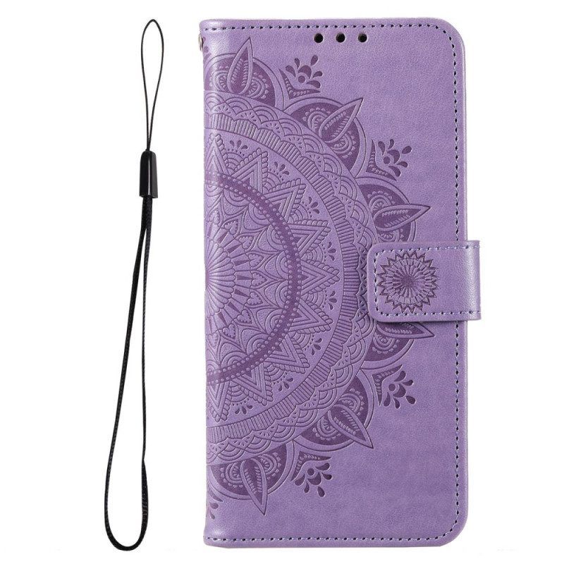 Flip Case Für Samsung Galaxy M33 5G Mit Kordel Riemchen-sonnen-mandala