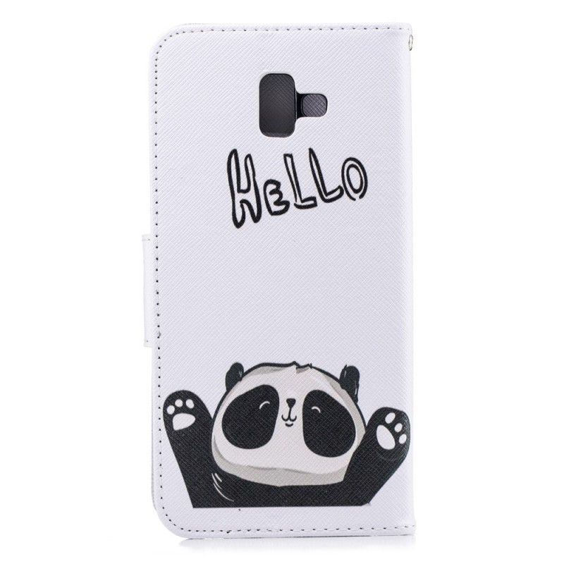 Lederhüllen Samsung Galaxy J6 Plus Handyhülle Hallo Panda