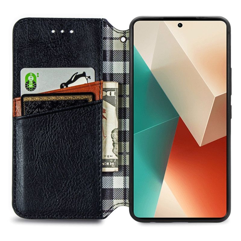 Flip Case Für Xiaomi Redmi Note 13 5g Diamanten In Vintage-lederoptik