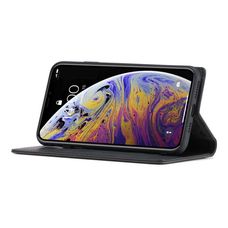 Flip Case Für iPhone XS Max Schwarz Lc.Imeeke Ledereffekt