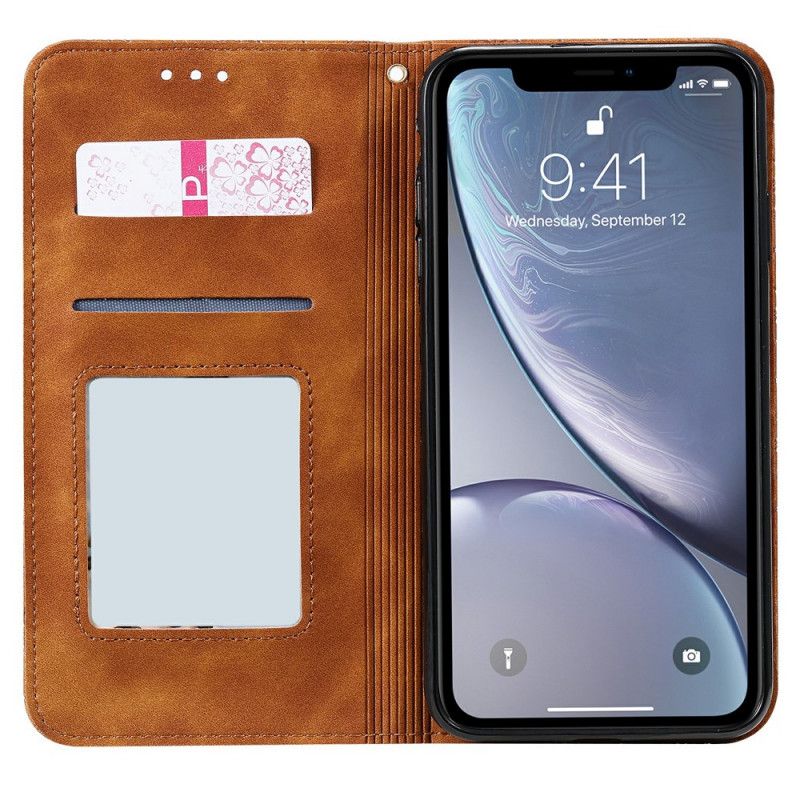 Flip Case iPhone XS Max Grün Barockblumen