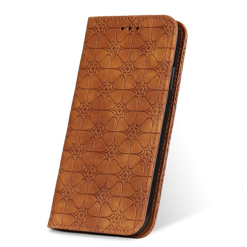 Flip Case iPhone XS Max Grün Barockblumen