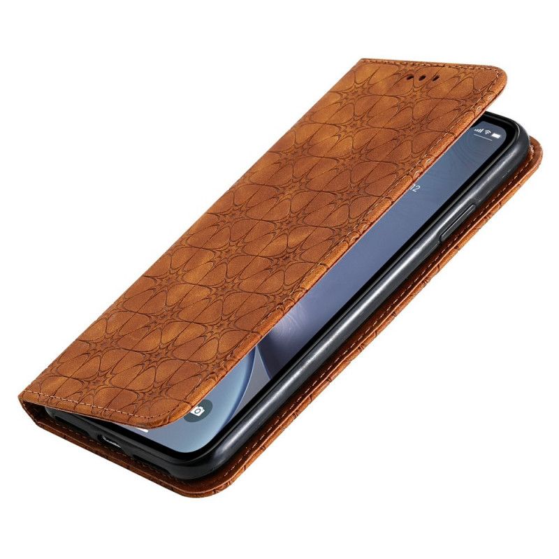 Flip Case iPhone XS Max Grün Barockblumen