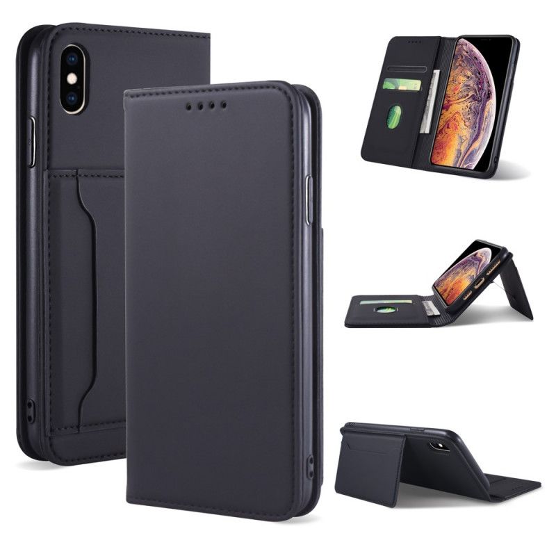 Flip Case iPhone XS Max Schwarz Inhaber Einer Unterstützungskarte