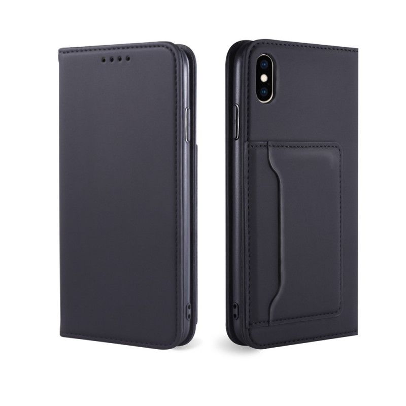 Flip Case iPhone XS Max Schwarz Inhaber Einer Unterstützungskarte