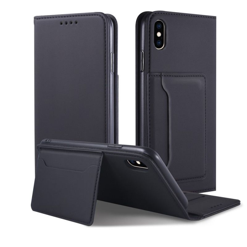 Flip Case iPhone XS Max Schwarz Inhaber Einer Unterstützungskarte