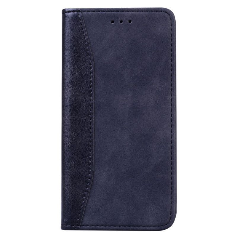 Flip Case iPhone XS Max Schwarz Zweifarbiger Business-Ledereffekt