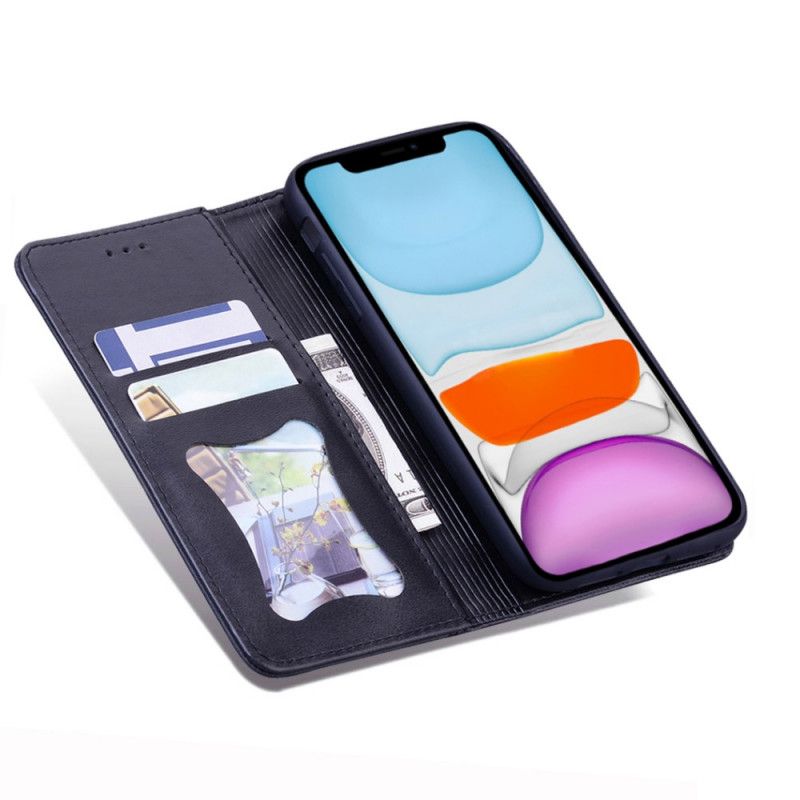 Flip Case iPhone XS Max Schwarz Zweifarbiger Business-Ledereffekt