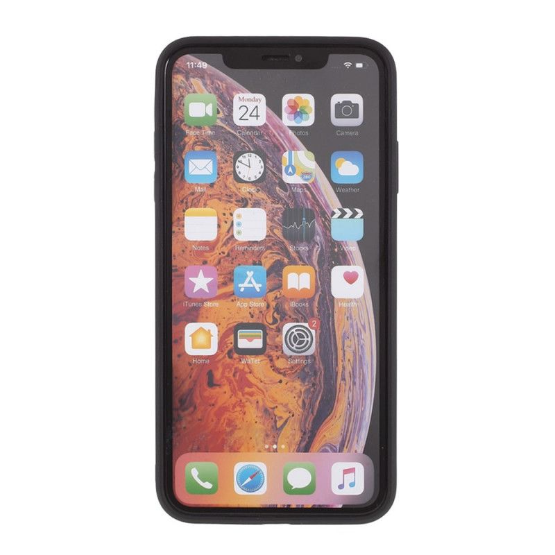 Hülle Für iPhone XS Max Schwarz Glasboden Und Silikonkanten