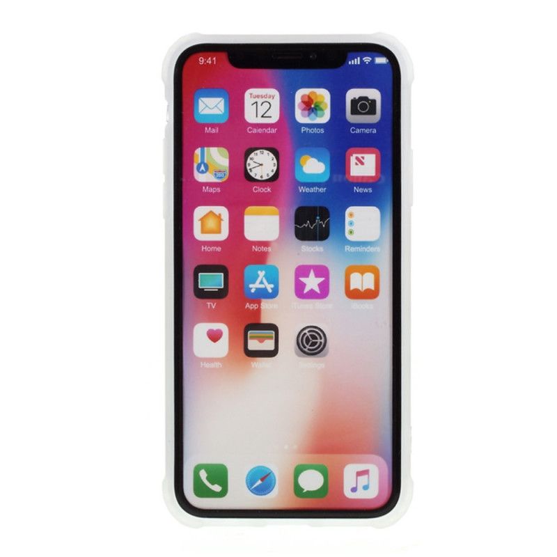 Hülle Für iPhone XS Max Weiß Auffälliger Geometrischer Marmor