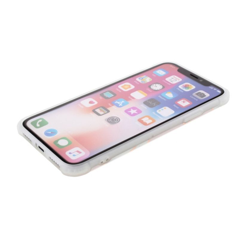 Hülle Für iPhone XS Max Weiß Auffälliger Geometrischer Marmor