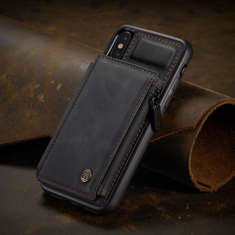 Hülle iPhone XS Max Schwarz Caseme Wallet-Stil